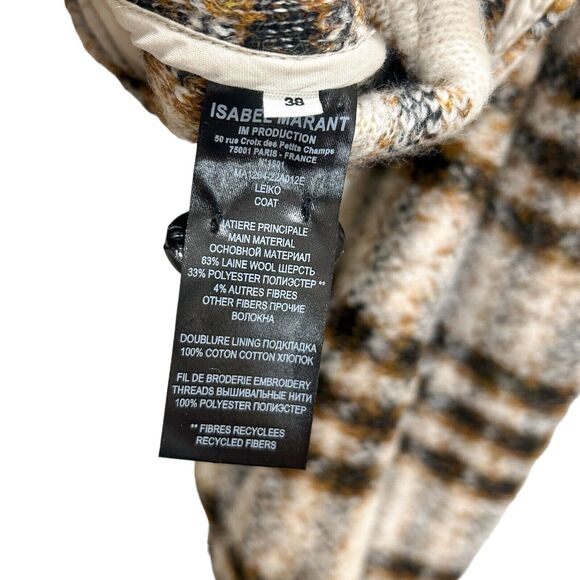Isabel Marant Etoile Leiko Jacket Coat in Ecru Size 38 US 6 - Picture 10 of 14